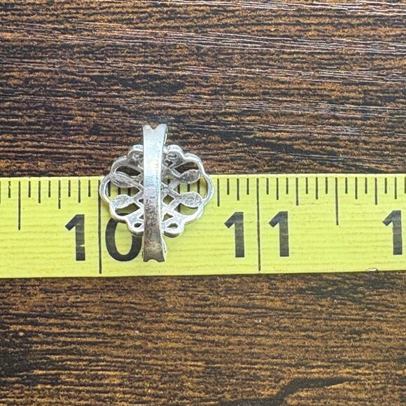 VTG Solid Sterling Silver 925 Intricate Scroll Band Statement Ring Size 7 - Picture 10 of 12